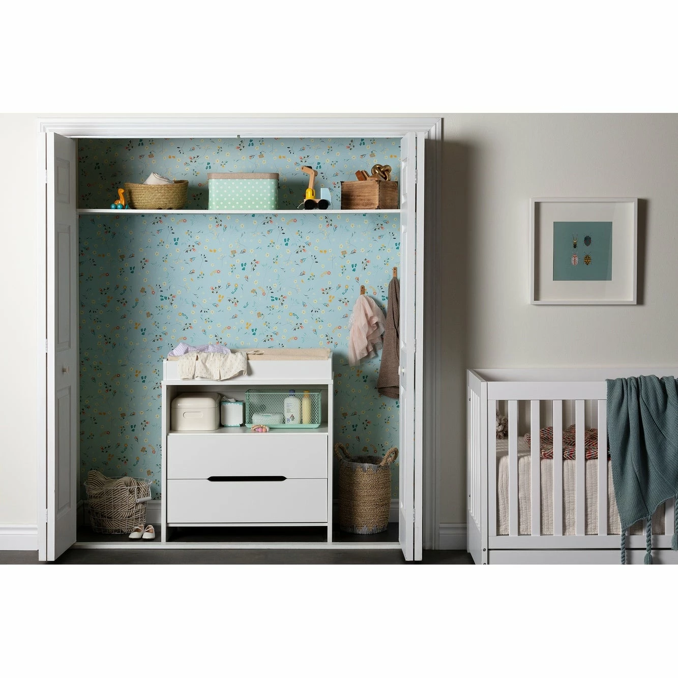 Deals ๐งจ South Shore Furniture South Shore Cookie Changing Table Pure White And Rustic Oak โ๏ธ - Image 3