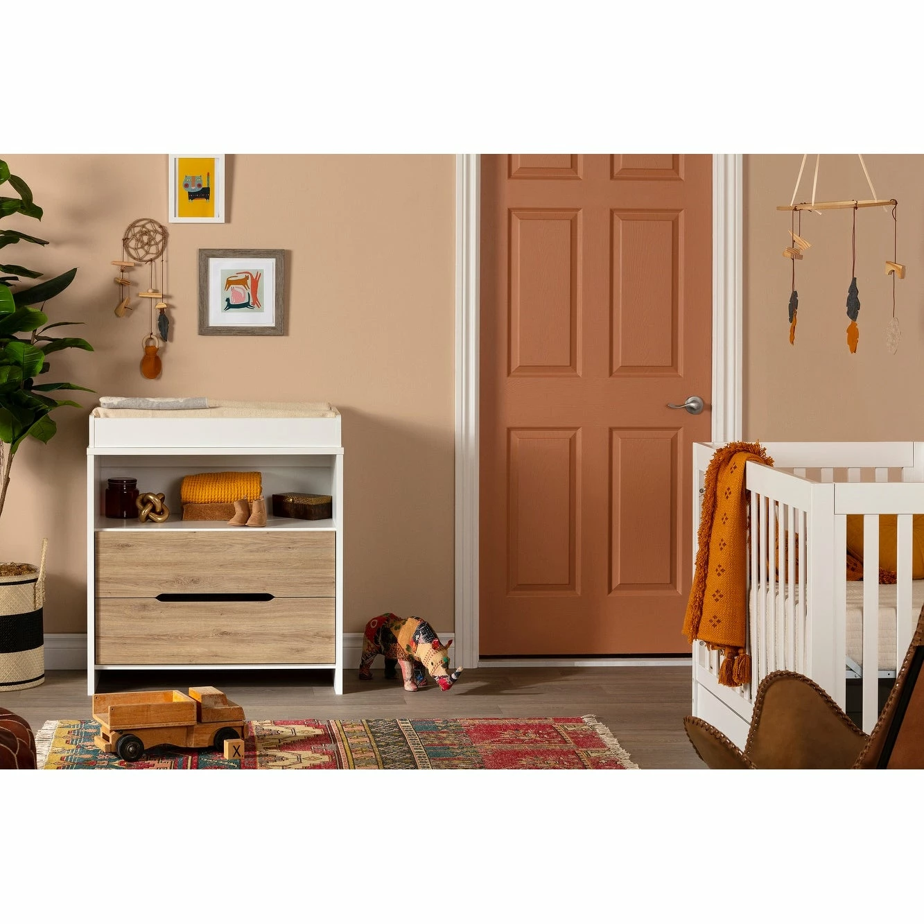Deals ๐งจ South Shore Furniture South Shore Cookie Changing Table Pure White And Rustic Oak โ๏ธ - Image 5