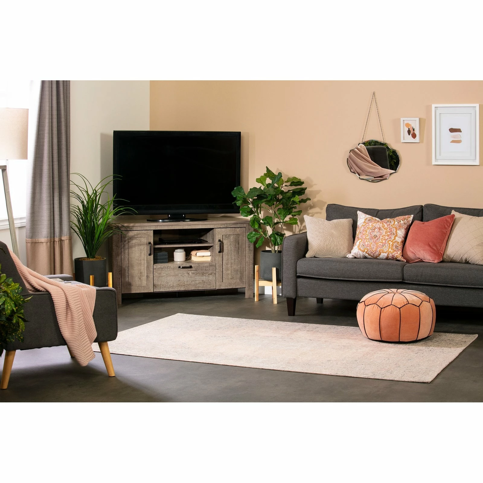 Wholesale 🌟 South Shore Furniture South Shore Lionel Corner TV Stand - N/A Weathered Oak 💯 - Image 3