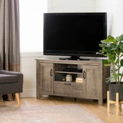 Wholesale ๐ South Shore Furniture South Shore Lionel Corner TV Stand - N/A Weathered Oak ๐ฏ
