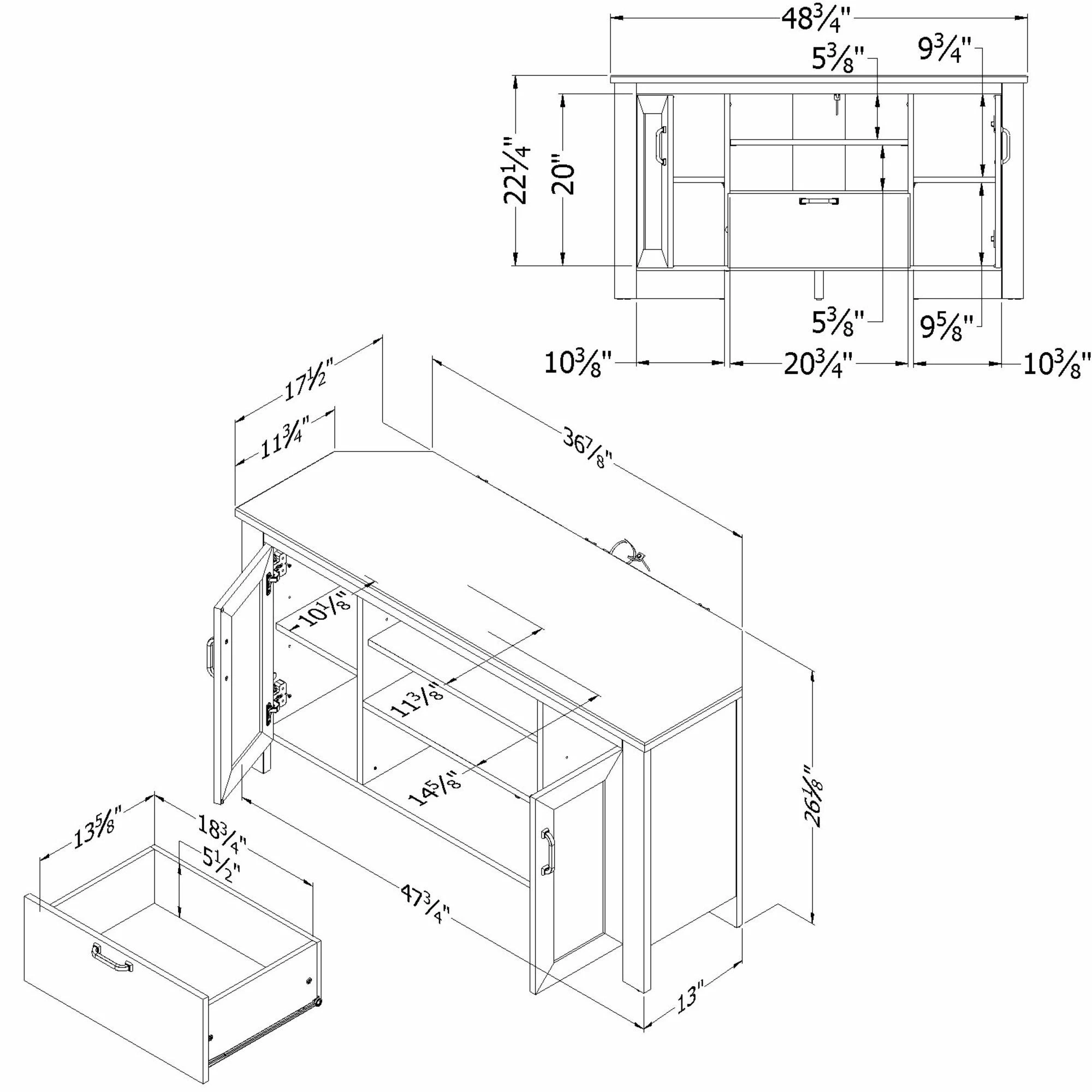 Wholesale 🌟 South Shore Furniture South Shore Lionel Corner TV Stand - N/A Weathered Oak 💯 - Image 9