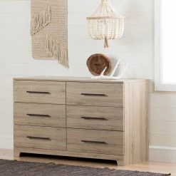 Outlet ๐ South Shore Furniture South Shore Primo 6-Drawer Double ๐ Dresser Rustic Oak ๐