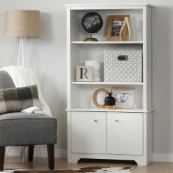 Buy ๐ South Shore Furniture South Shore Vito 3-Shelf Bookcase With Doors Pure White ๐งจ